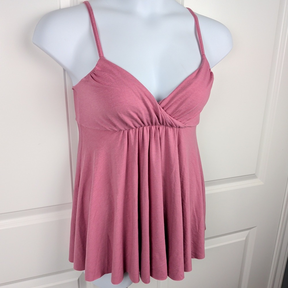 NWT Pink Empire Waist Babydoll Camisole Top Size Small Y2K Stretchy